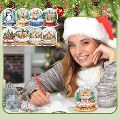 Fullhawl 30 Pcs Diamond Art Painting Christmas Cards with Envelopes Snowman Christmas tree Craft Christmas Diamond Art Painting Greeting Cards DIY Christmas Card Making Kits for Adults Gifts - Image 2