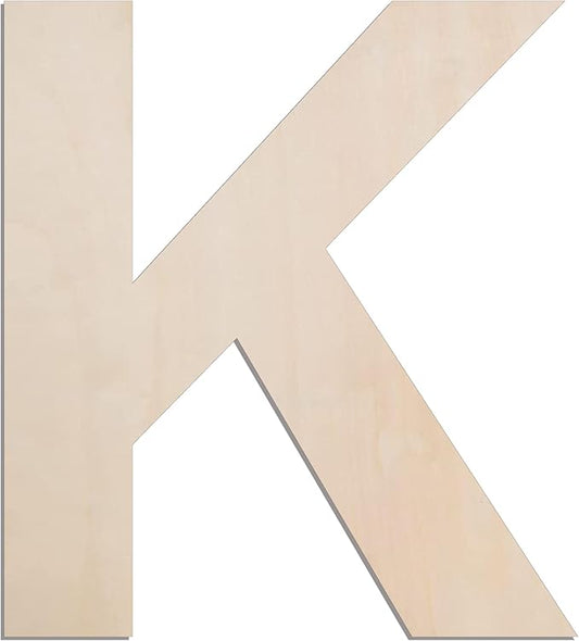 MGTECH 12 Inch Large Wooden Letter K, 1/4 in Thick Big Wood Letter for Crafts and Wall Decor