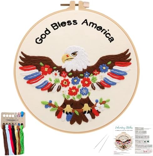 Nuberlic Embroidery Kits for Beginner Adults,God Bless by Nuberlic