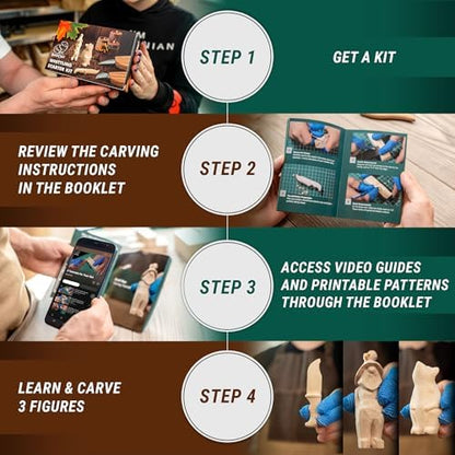 BeaverCraft Wood Carving Kit for Beginners S16 – Whittling Knives Sloyd, Chip Wood Carving Knife, Basswood Blocks for Carvers - Whittling Tools Set - Image 4
