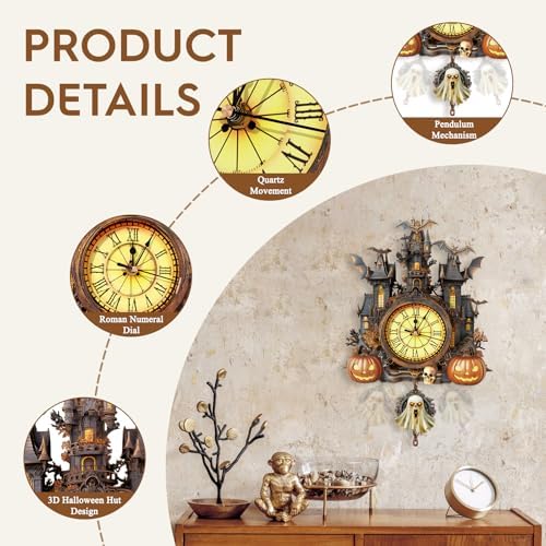 Halloween 3D Puzzles for Adults Halloween Puzzle Clock Adult Craft - Image 2
