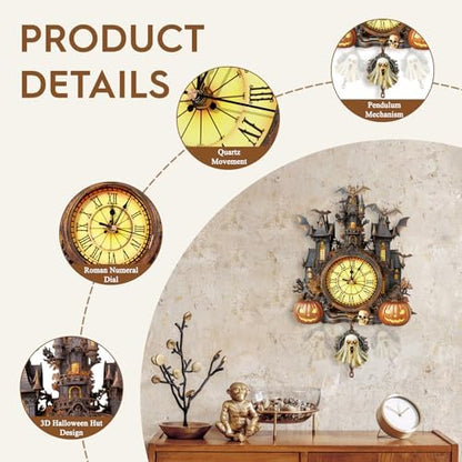 Halloween 3D Puzzles for Adults Halloween Puzzle Clock Adult Craft - Image 2