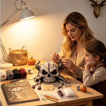 Fantasy Hood Hat DIY Crochet Kit Series for Beginners (Skull) - Image 5