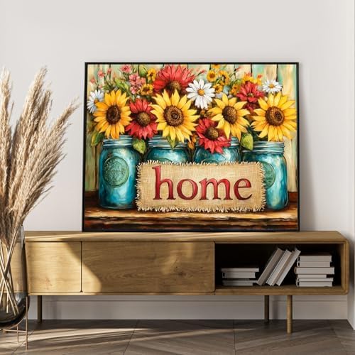 Paint by Numbers Kit for Adults, Sunflower & Home Design, 16x20 Inch - Image 7