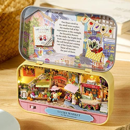 Spilay Dollhouse Miniature with Furniture,DIY Dollhouse Kit Mini Iron Box Theater,1:24 Scale Creative Room Best Birthday Gift for Adult Lover Girl Friend Birthday Gift (Q08) - Image 2