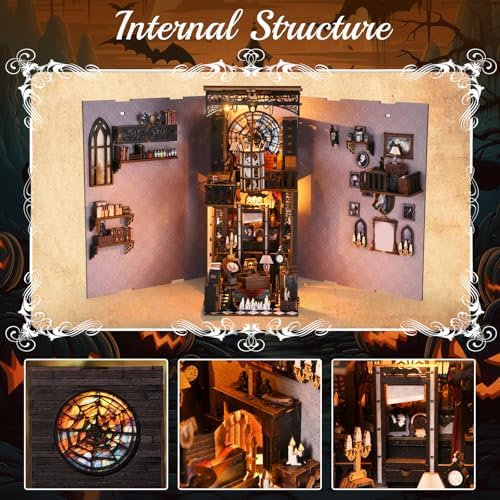 TOYQI Book Nook Kit, DIY Miniature Dollhouse Kit for Adults and Teens - Image 3