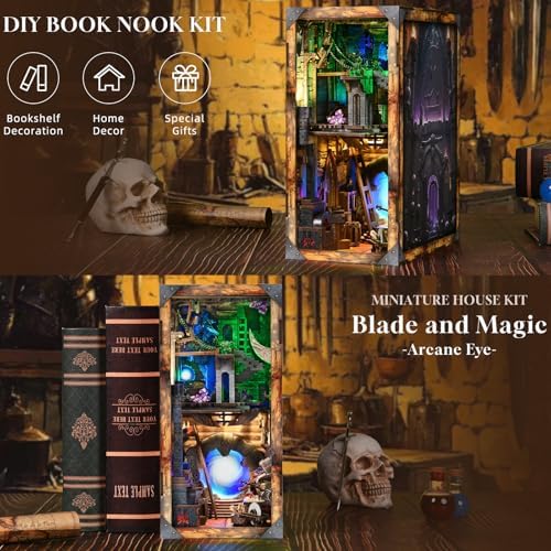 MiniCity Book Nook Kit, DIY Miniature Dollhouse Booknook Kit with Led Light and Dust Cover (Blade and Magic) - Image 5