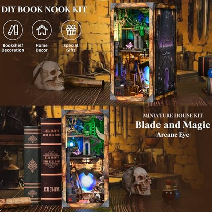 CCCDF Blade and Magic Book Nook Kit, DIY Miniature Dollhouse Kit with LED - Image 4