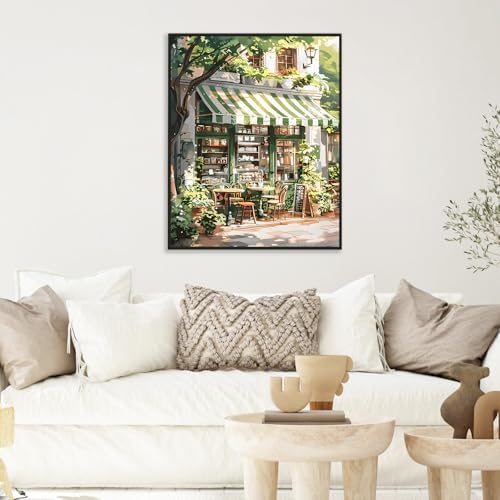 Paint by Numbers Kit for Adults, Cozy Café Number Painting Canvas Kit - Image 6