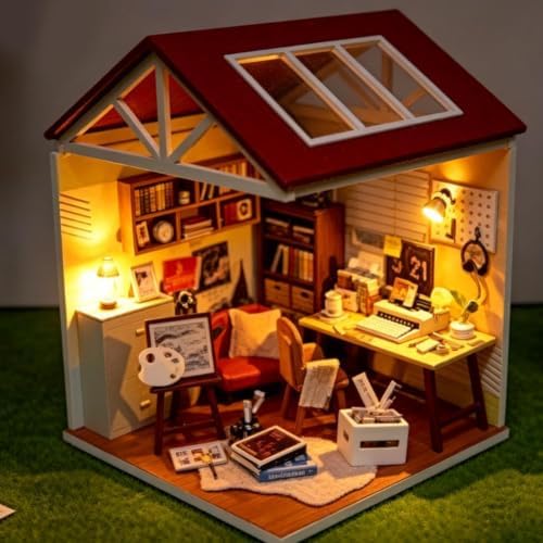 DIY Miniature House Kit 3D Wooden Puzzle for Adults, Tiny Home Kit with Furniture, Miniature Dollhouse Book Nook Kits for Bookshelf Decor, Creative Craft Birthday Gift for Women and Men - Image 3