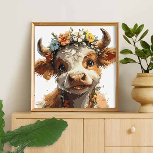 Camocin Framed Paint by Numbers Kit for Adults Beginners – Highland Cow - Image 6