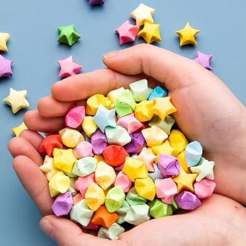 Origami Paper Stars, Colorful Handcraft Origami Lucky Star Paper DIY Paper Arts Creativity Hand Art Crafts (four-leaf clover (540) sheets) - Image 5
