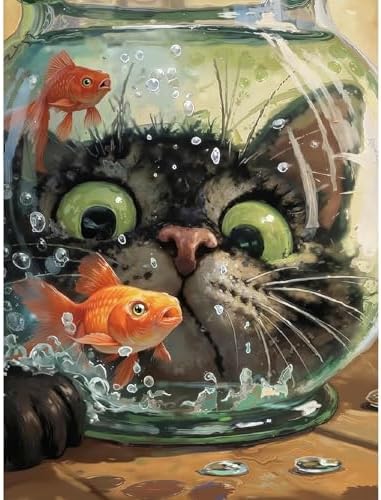 Paint by Numbers Kit for Adults,Cute Cat DIY Paint by Number 12x16 In by TCDZMYGS