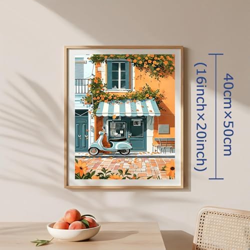 AuraDraw Street Paint by Numbers Kit for Adults - Beautiful Street Adult Paint by Number Kits on Canvas, DIY Oil Painting by Number for Home Wall Decor(16x20inch) - Image 2