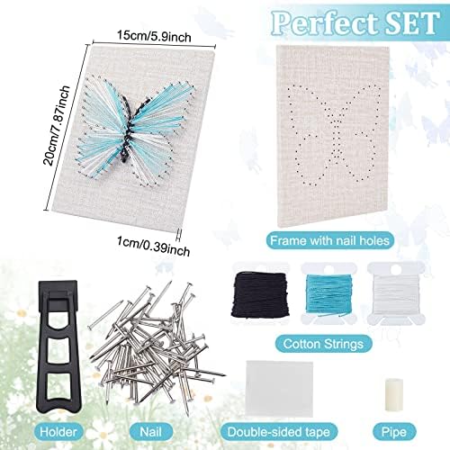 WEBEEDY DIY 3D String Art Kit for Adults Beginners, Butterfly Craft Kit, Include All Necessary Accessories and Frame, Christmas Home Wall Decorations Unique Gift - Image 2