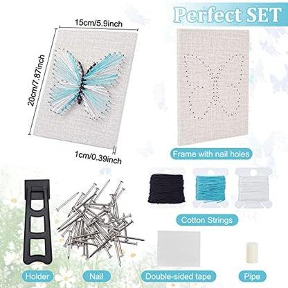 WEBEEDY DIY 3D String Art Kit for Adults Beginners, Butterfly Craft Kit, Include All Necessary Accessories and Frame, Christmas Home Wall Decorations Unique Gift - Image 2