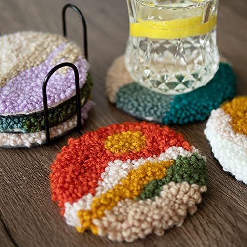 Temlum 6pcs Punch Needle Coasters Kit for Adults and Beginners(Landscape) - Image 6