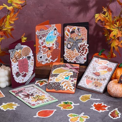 WEBEEDY 15 Sets DIY Card Making Kit for Adults,Complete Fall Greeting Card DIY Includes 15 Blank Cards, 15 Envelopes, Leaves Stickers for Birthday Thanksgiving Holiday Invitation Paper Craft Gift - Image 5