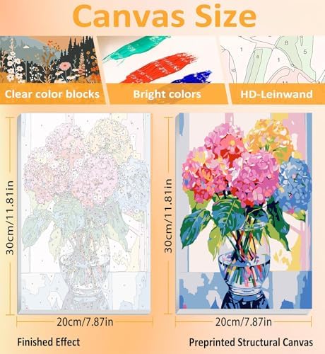 3 Pack Framed Paint by Numbers Flower for Adult with Wooden Easel 8x12 inch - Image 3