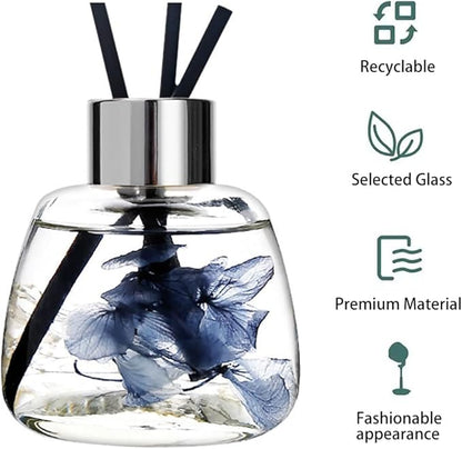 Kaxich 4 Pack Reed Diffuser Bottle Empty Glass Jar 3.52 oz Refillable Essential Oil Bottles with 30pcs Reeds Sticks, Elegant Home Decor Set for Bedroom, Bathroom, Office Decoration Gift
