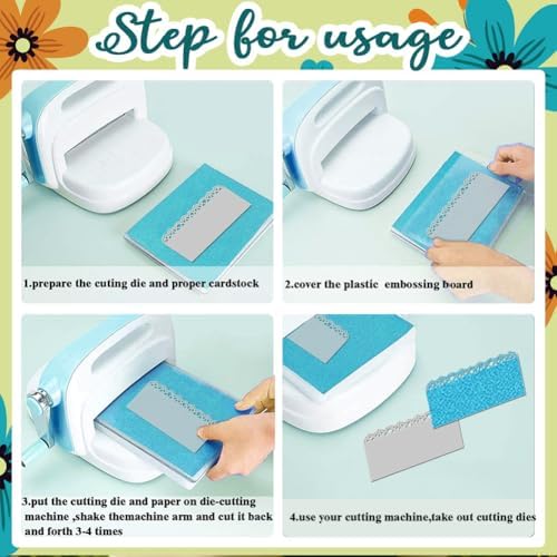 Artistic Lace Cutting Die 6 Styles Lace Trim Die Cuts Stencils with 15 Scrapbook Paper Pads & Tweezers, All-in-One Craft Kit for DIY Scrapbooking Birthday Greeting Card Album Photo Decor - Image 7
