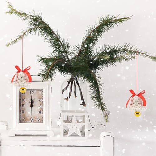 ACRNIGHEET 3PCS Macrame Kit for Adults Beginners, DIY Christmas Bells Ornaments, White Bell Hangings for Xmas Tree, Include Instruction and Video - Image 2