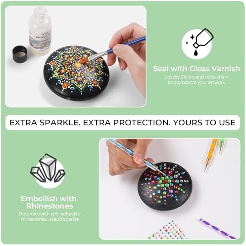 Nicpro Mandala Rock Painting Kit Craft Kits for Adults Mandala Dotting Tool - Image 6