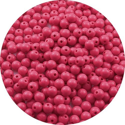 300pcs Acrylic Round Beads for Crafts 8mm Resin Candy Color Spacer Beads with Hole for Jewelry Making Sewing Crafts Decoration Necklaces Bracelets Earrings Supplies(Rose Red) by Unknown
