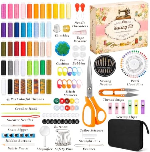 JJRING 205 PCS Sewing Kit for Adults with Portable Handbag, Black - Image 2