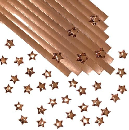 500-Strips Rose Gold Foil Paper Strips for Making Origami Stars, Lucky Stars, Puff Stars. Reflective Mirror Shiny Paper Strips, 0.5 x 11 inch. (Rose Gold Foil, 500) by OrigamiJoy