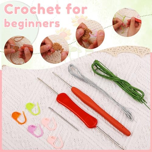 Crochet Kit, Tulip and Sunflower Crochet Kit for Beginners, Knitting Kit - Image 4