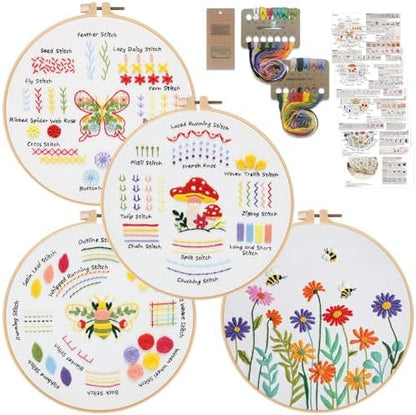 Louise Maelys 4 Pack Embroidery Kit for Beginners Stitch Practice Set by LouiseMaelys
