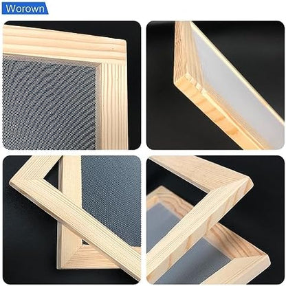 Worown A5 Wooden Paper Making Screen Kit, Paper Making Frames, Mould and Deckle for DIY Crafts - Image 3