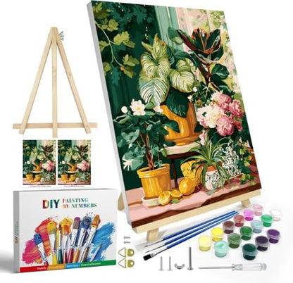 WUDWL Paint by Numbers Kit for Adults Framed Canvas, with Wooden Easel - Image 2