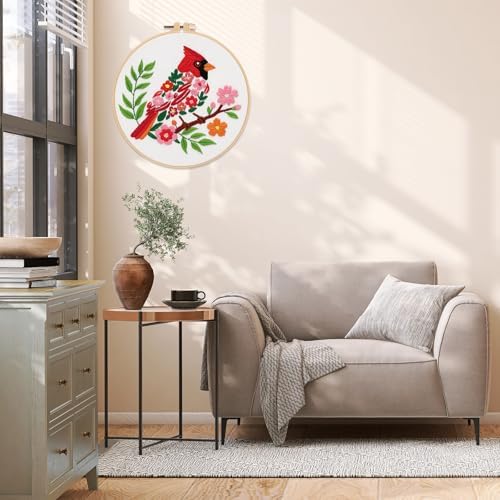 Louise Maelys Cardinal Embroidery Kit, Cross Stitch Kit for Beginne - Image 7