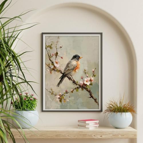 Vintage Birds Flowers Paint by Numbers Kit for Adults Canvas, Frameworkless - Image 4