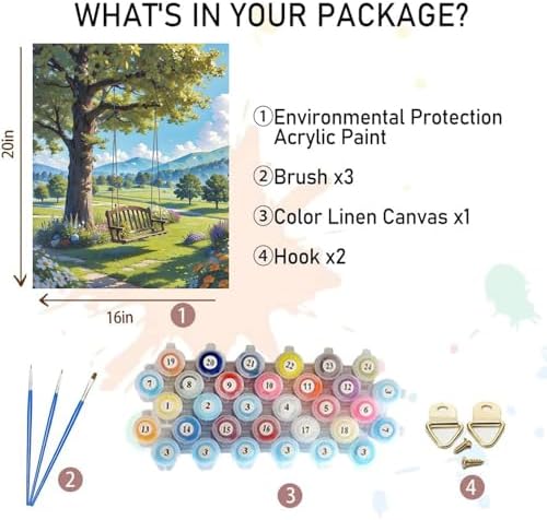 xackcme Landscape Paint by Numbers for Adults - Scenery Paint by Number on Canvas Without Frame, DIY Oil Painting for Gift Home Wall Decor (16x20 inch) - Image 2