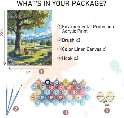 xackcme Landscape Paint by Numbers for Adults - Scenery Paint by Number on Canvas Without Frame, DIY Oil Painting for Gift Home Wall Decor (16x20 inch) - Image 2