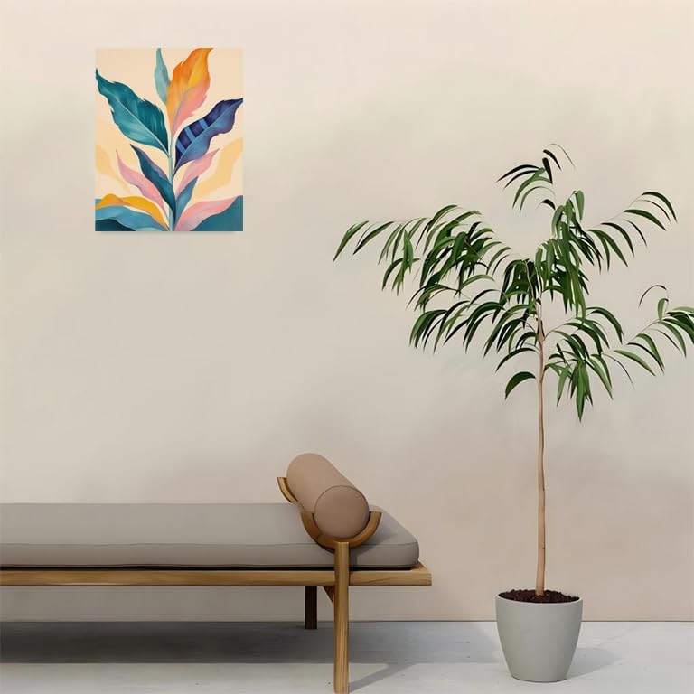 Botanical Paint By Numbers Kit For Adults - Diy Colorful Tropical Leaves Painting On Canvas 16X20 In, Acrylic Paint Set, Suitable For Beginners, Bedroom Art For Home Decoration Or Gifts, Unframed - Image 4