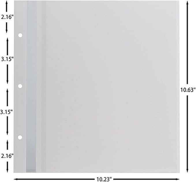 Aenbuslm Photo Album Refill Pages for Magnetic Self Adhesive Scrapbook 11x10.6 20 Pages