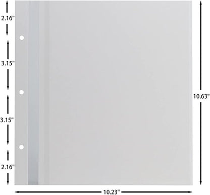 Aenbuslm Photo Album Refill Pages for Magnetic Self Adhesive Scrapbook 11x10.6 20 Pages