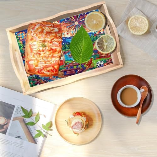 DOTSOPS 5D Diamond Art Kits for Adults Wooden Serving Tray with Handle - Image 4