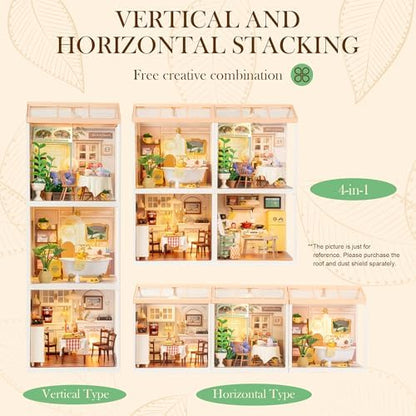 Rolife Super Creator-DIY Plastic Miniature House for Adults, Mini Blocks Model Kit Building Set for Teens 8-12, DIY Crafts/Hobbies/Building Blocks Toys for Teens&Adults (Blooming Tea Garden) - Image 7