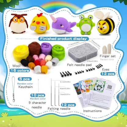 Yizzvb 5 Pcs Needle Felting Kit Beginners Wool Felting Kits - Image 2
