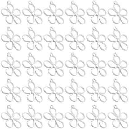 30PCS Open Bezel Pendants, Hollow Flower Alloy Frame Charms for Resin Jewelry Making, DIY Earrings Necklace Bracelet Craft Supplies by AUXBC