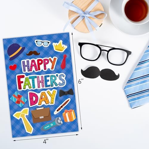 ceiba tree Father's Day Card Making Kits for Kids Happy Father's Day DIY Crafts Cards with Envelopes and Stickers 18Pcs Make Your Own Handmade Crafts Cards for Classroom School Activities - Image 3