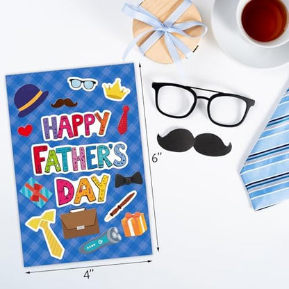 ceiba tree Father's Day Card Making Kits for Kids Happy Father's Day DIY Crafts Cards with Envelopes and Stickers 18Pcs Make Your Own Handmade Crafts Cards for Classroom School Activities - Image 3