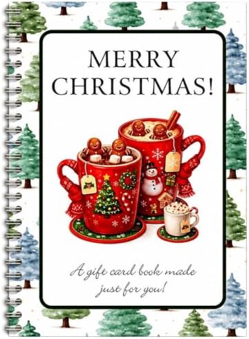 RHUTQP DIY Spiral Bound Christmas Gift Card Book, 5x7 Holiday Gift Booklet by Unknown