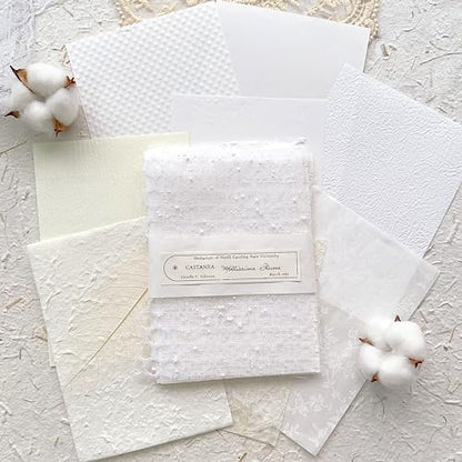 30 Pcs Handmade A5 Textured Scrapbook Paper&Mesh, Wedding Journal Supplies by Aromoty