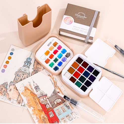 Watercolor Paint, Mini Travel 16-Color Solid Watercolor Kit Gift Set - Image 7